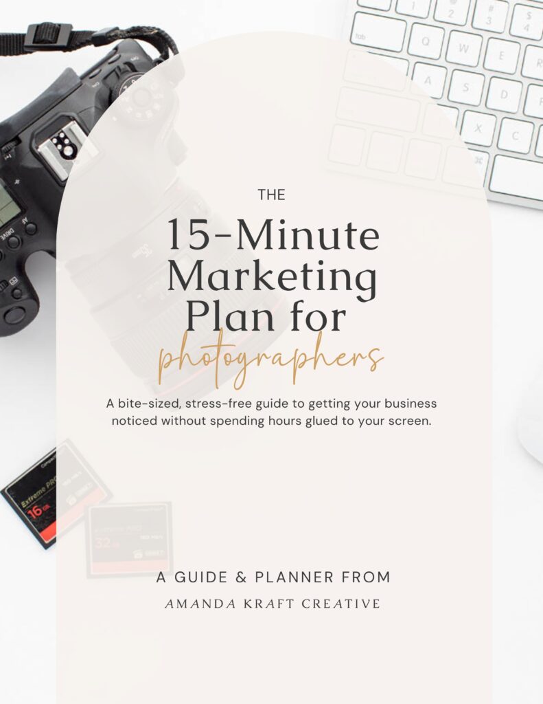 Cover of the 15-Minute Marketing Plan for Photographers